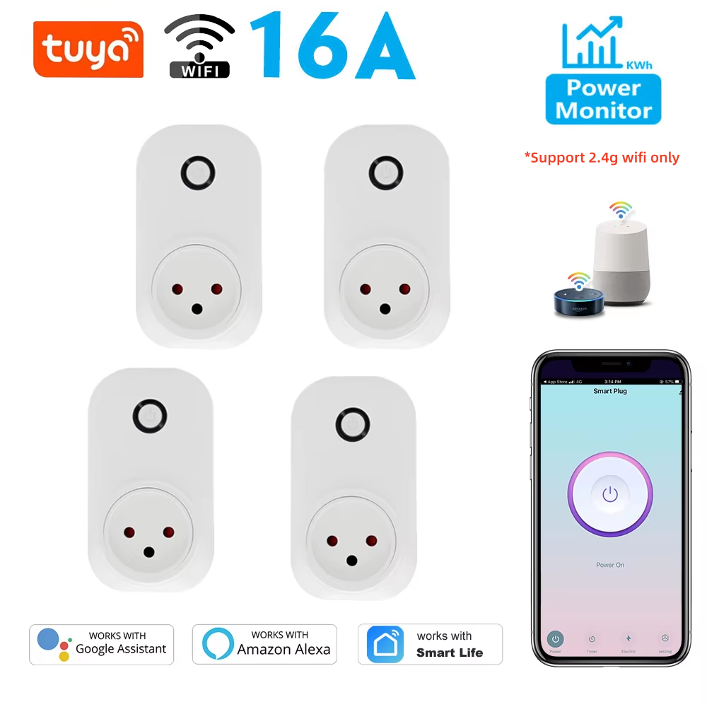 Smart Light Switch Wifi - Tuya Smart Socket IsraeL Plug 16A