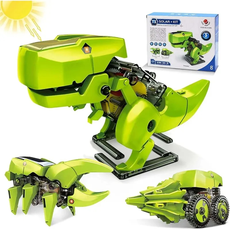 Stem Robotics Kit - 3-in-1 Solar Robot Kit, Dinosaur Toys,