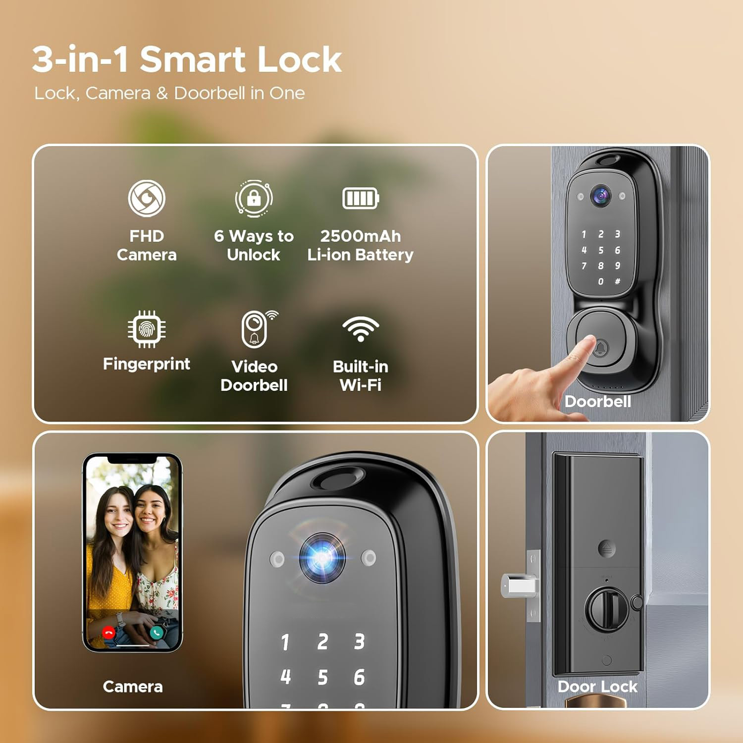 Tuya Wifi Smart Door Lock ‎Cam - Smart Door Lock Wifi recension och pris