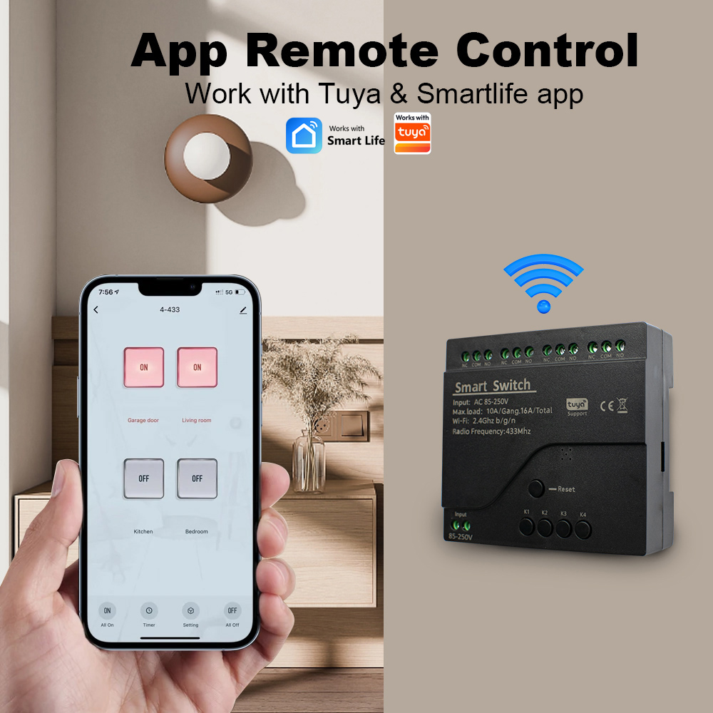 New 4CH Motor Smart Switch WIF - Smart Light Switch Wifi recension och pris
