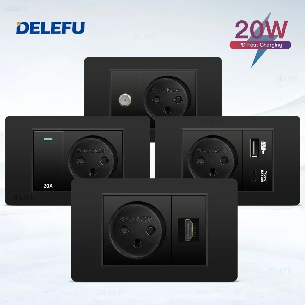 DELEFU Black Retardant PC Isra - Smart Light Switch Wifi recension och pris