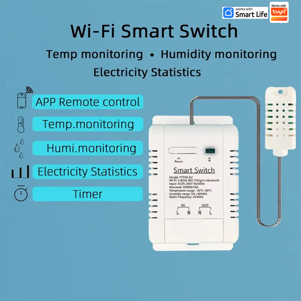 Work with Tuya 16A 3000W WiFi  - Wifi Thermostat recension och pris