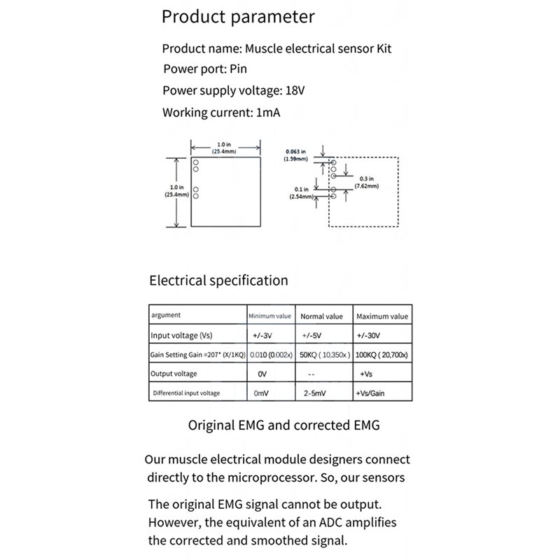 B50B-3X Muscle Electrical Sens - Sensor Kit Arduino recension och pris